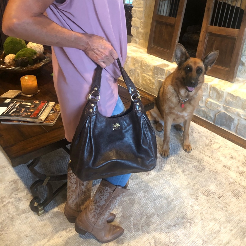 Authentic Dark Brown Leather Coach Purse